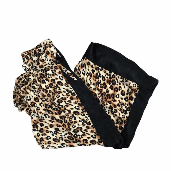 NEW With Tags WANDERLUX Vancouver Belted Leopard Wide Leg Pants Size M - Picture 2 of 9